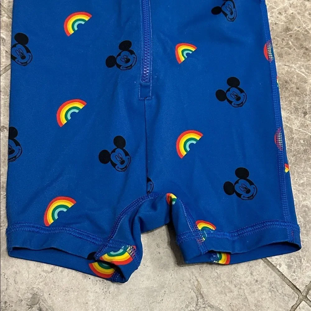 Hanna Andersson Mickey Mouse Disney Rainbow Rashguard 1pc Swimsuit Sz 75 12-18M